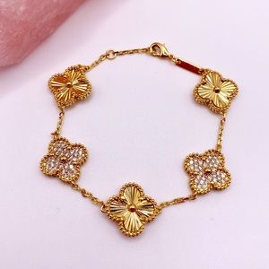 18K Gold Plated Cubic Zirconia Hight Quality Four Leaf Clover Bracelet